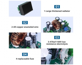 1200W High Power DC to DC Boost Converter, DC 10-36V to 12-80V Step Up Transformer, Adjustable Charging Power Supply for Electric Vehicles and Solar Power